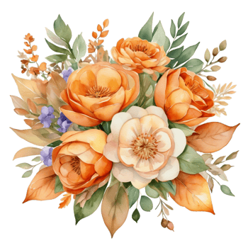 Autumn flowers bouquet png