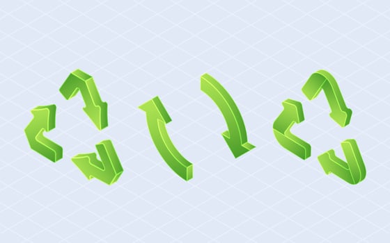Isometric recycling. Eco friendly isolated on white background vector