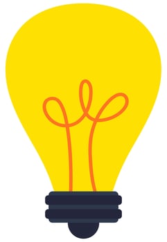 Light bulb icon cartoon isolated on white background. vector