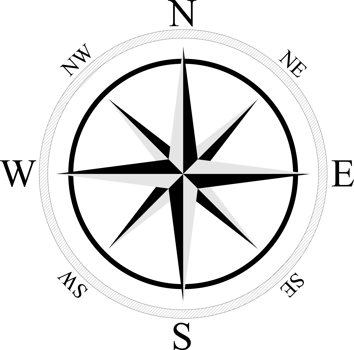 Compass background. Ancient black and white compass. png