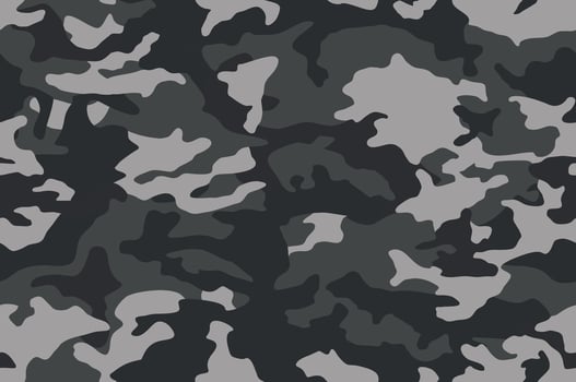Camouflage pattern background seamless splashes masking camo repeat print. Grey black and white. vector
