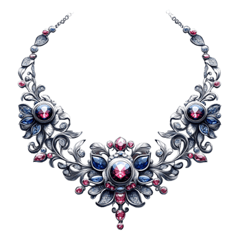 Diamond necklace on transparent background png