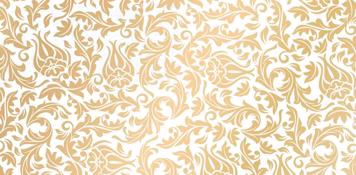 golden floral wallpaper with on a white background vector