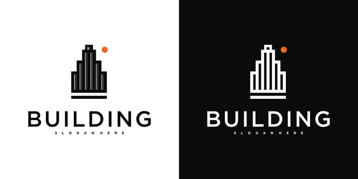 Building logo with modern unique concept. Premium vector
