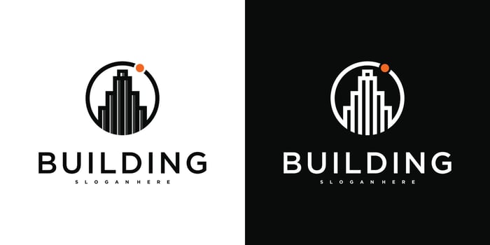 Building logo with modern unique concept. Premium vector