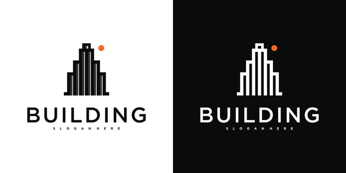 Building logo with modern unique concept. Premium vector