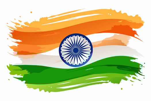 Watercolor Brush Stroke Indian Flag vector