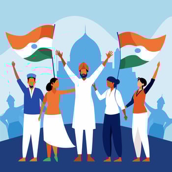 Group Celebrating Indian Independence Day vector