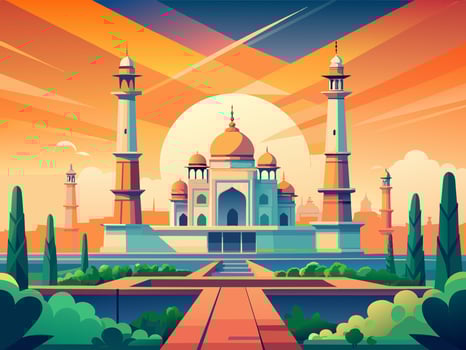 Taj Mahal at Sunrise vector