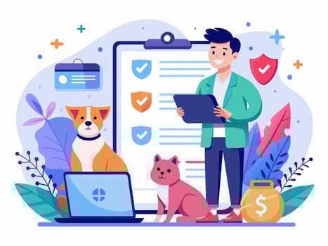 Pet Insurance and Financial Planning Illustration vector