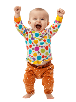 Happy excited baby, isolated against a transparent background png