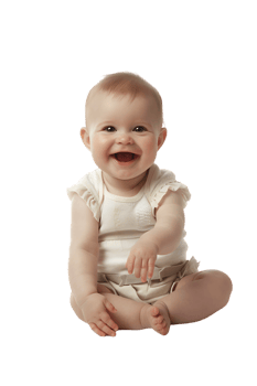 Happy baby, isolated against a transparent background png