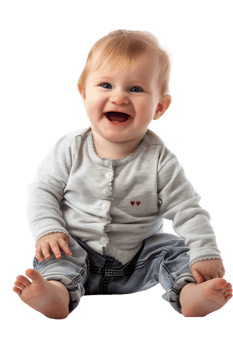 Happy baby, isolated against a transparent background png