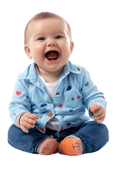 Happy baby, isolated against a transparent background png