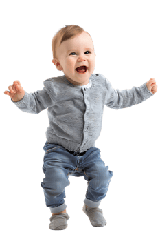 Happy baby, isolated against a transparent background png