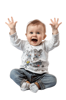 Happy baby, isolated against a transparent background png