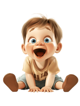 Happy excited baby, isolated against a transparent background png