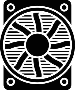Fan solid glyph illustration vector