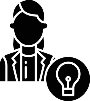 Woman Idea solid glyph illustration vector