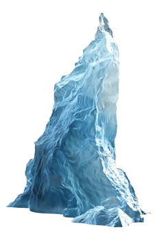 iceberg isolated against a transparent background png
