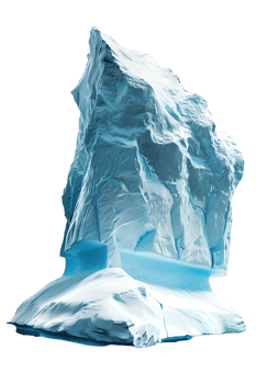 iceberg isolated against a transparent background png