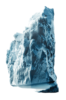 iceberg isolated against a transparent background png