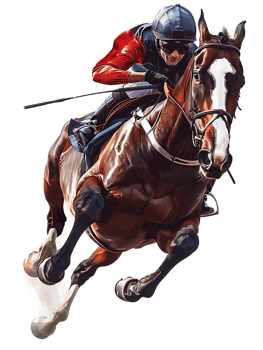 jockey with horse standing alone with a transparent background png