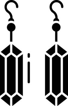 Earrings solid glyph illustration vector