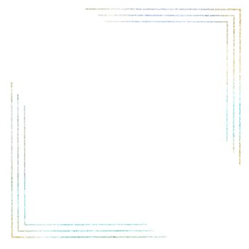 A colorful glittery corner frame on a transparent background png