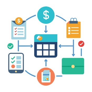 Illustrated Personal Finance Saving Strategies vector