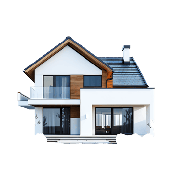 Modern house, isolated against a transparent background png
