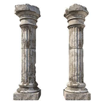 Old pillar set, isolated against a transparent background png