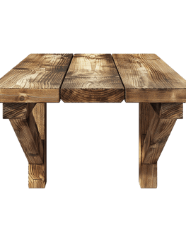 old-fashioned wooden shelf, set against a plain transparent background png