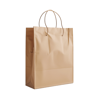 Paper bag for mockup, isolated against transparent background png