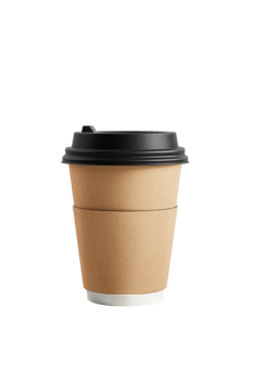paper coffee cup intended for mockup purposes, isolated against a transparent background png