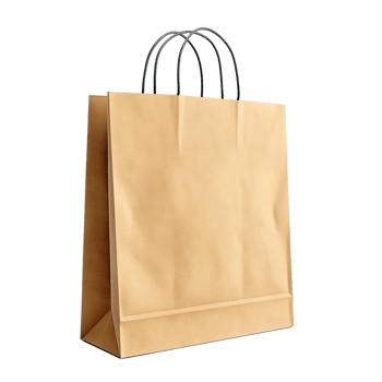 Paper bag for mockup, isolated against transparent background png