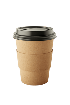 paper coffee cup intended for mockup purposes, isolated against a transparent background png