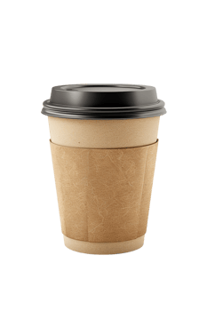 paper coffee cup intended for mockup purposes, isolated against a transparent background png