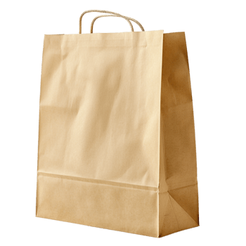Paper bag for mockup, isolated against transparent background png