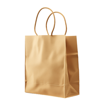 Paper bag for mockup, isolated against transparent background png
