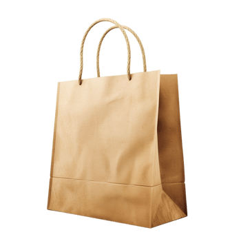 Paper bag for mockup, isolated against transparent background png