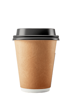 paper coffee cup intended for mockup purposes, isolated against a transparent background png