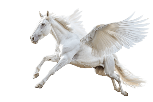Pegasus flying, isolated against a transparent background png