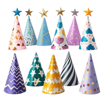 Party hat set isolated against a transparent background png