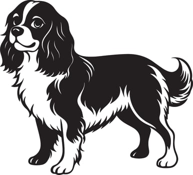 Silhouette image of cavalier king charles spaniel vector
