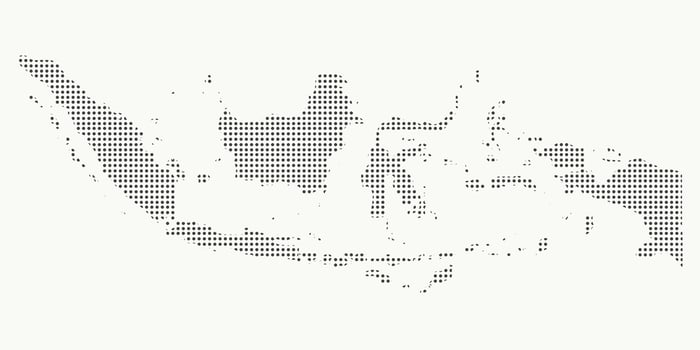 Black Halftone Dotted Indonesia Map Illustration - vector
