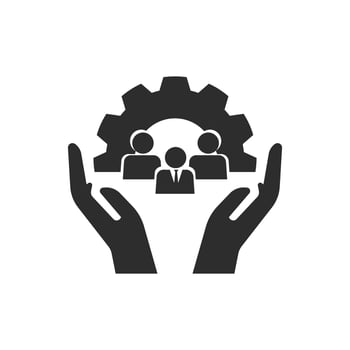 Teamwork support icons vector