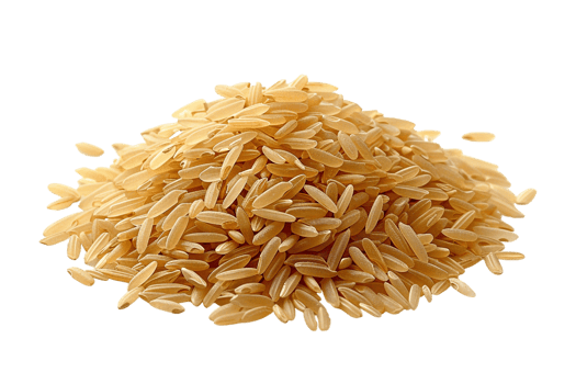 Pile of brown rice grains, isolated against a transparent background png