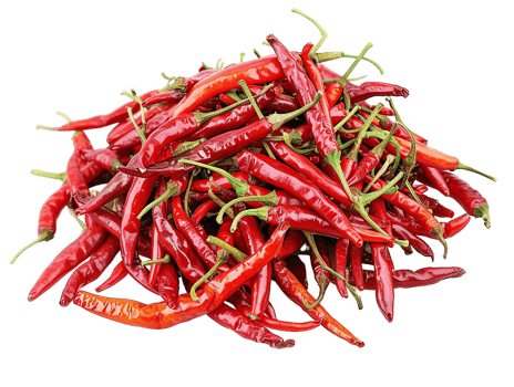 pile of chili peppers isolated against a transparent background png