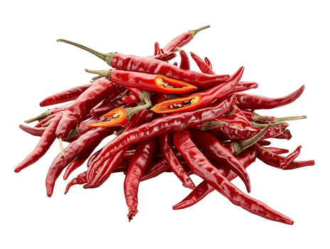 pile of chili peppers isolated against a transparent background png